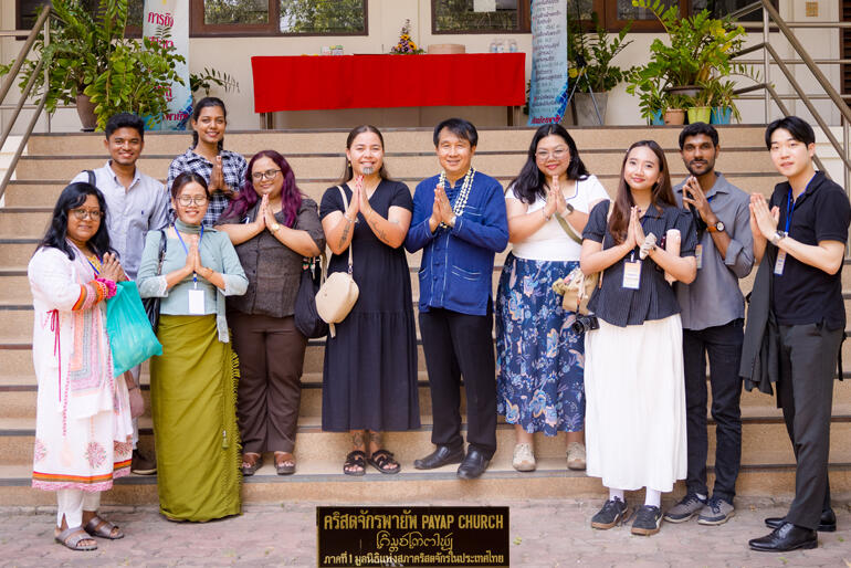 Shinaya Kaiwai joins the visit to Payap Church at Chiang Mai University.