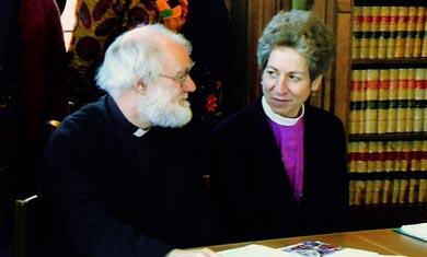 Dr Rowan Williams and Bishop Katharine Jefferts Schori chat during the recent meeting of the Joint Standing Committee.