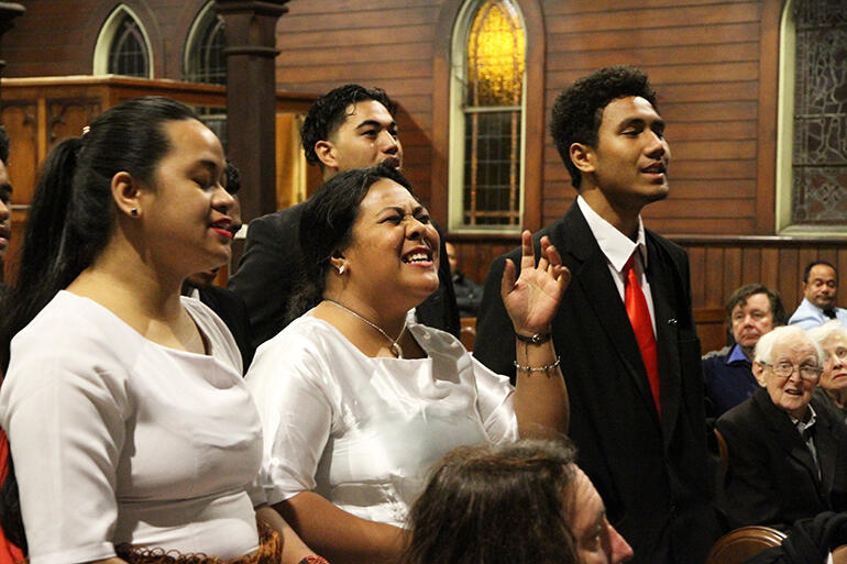 The Meadowlands Fijian Methodist Parish Choir ministering in song.