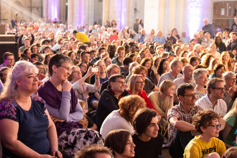 People gather for 'Thy Kingdom Come' beacon events in UK cathedrals.