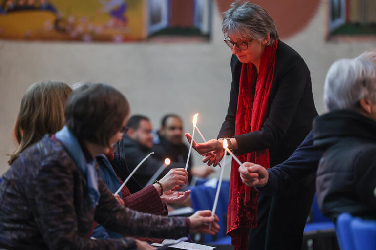 Christians pray together during the 2025 Week of Prayer for Christian Unity. Photo: WCC/Ivars Kupcis
